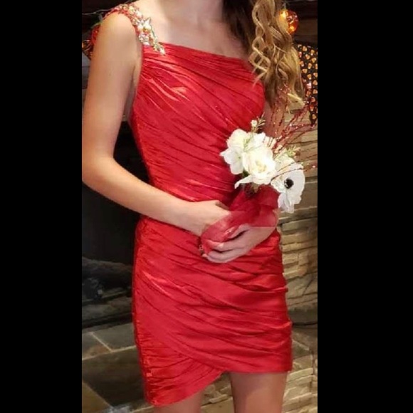 COPY - Red Homecoming Dress - Picture 3 of 4